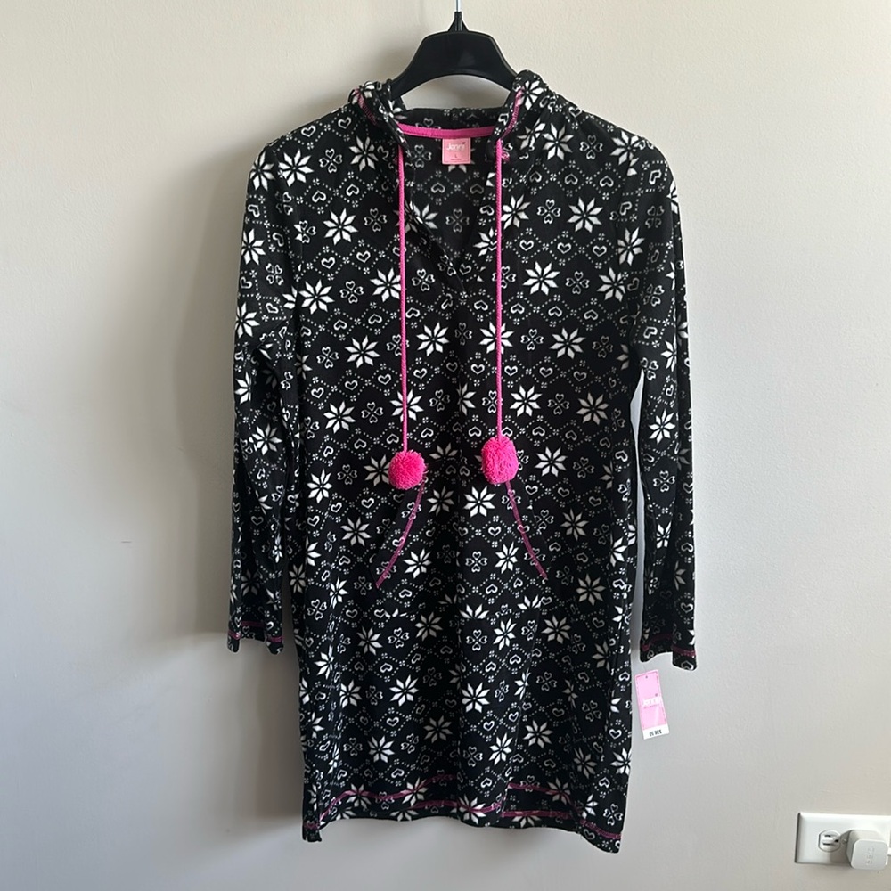 Jenni Hooded Fleece Fair Isle Snow Sleepshirt Night Gown